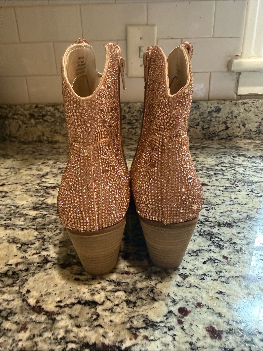 Matisse Champagne Rhinestone Booties 6.5 - Picture 4 of 10